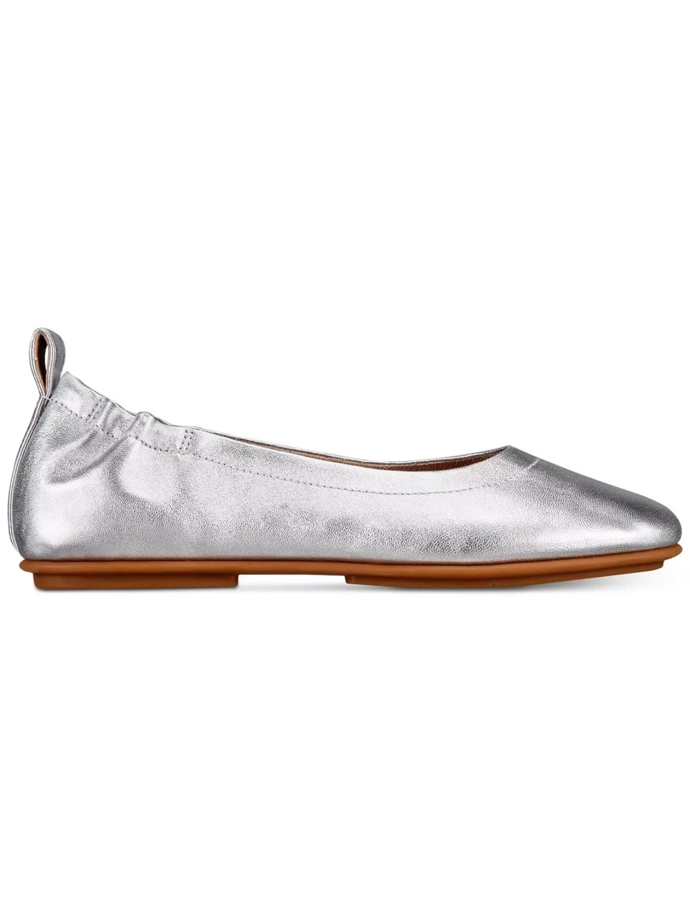 FitFlop Allegro Silver Leather Ballerinas Flats Womens Shoes Size 8.5